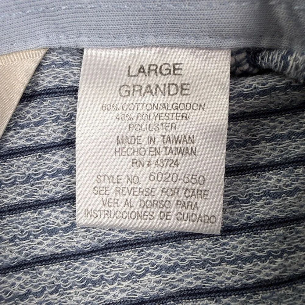 Vintage Palmland Club Polo Shirt Mens Large Blue Geometric Pattern‎ Golf